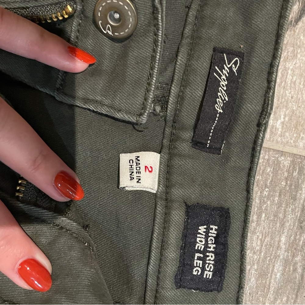High rise wide leg crop cargo